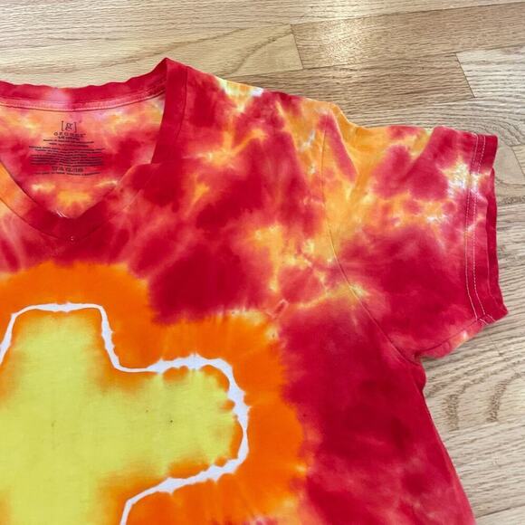 handmade tie dyed unisex tshirt L cross fire light blessed - Picture 5 of 9